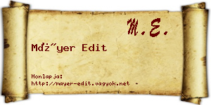 Máyer Edit névjegykártya